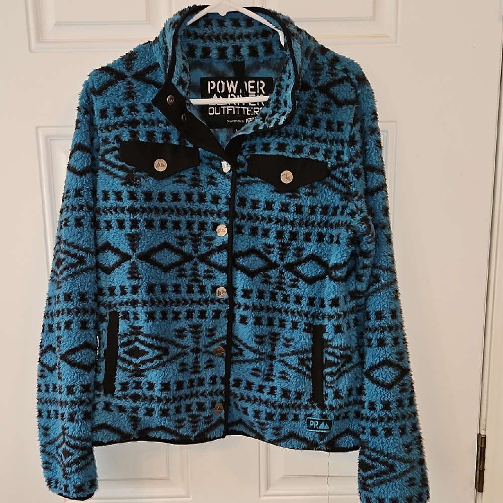 Blue and Black Powder River Performance Fleece Women's Jacket